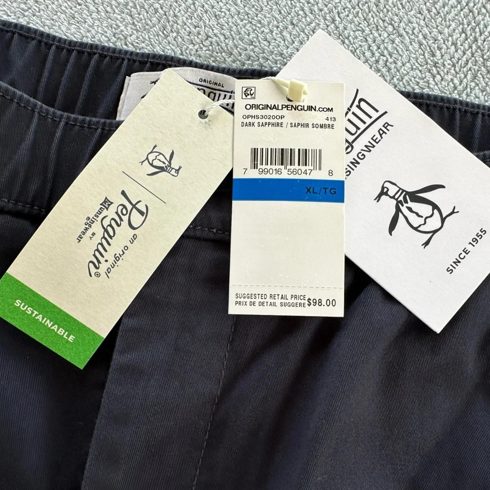 NWT Original Penguin Shorts Slim‎ Fit Dark Sapphire Size XL
